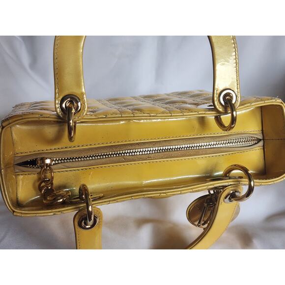 US Based Authentic Christian DIOR Lady Cannage Patent Leather Bag Shoulder strap - Picture 7 of 13